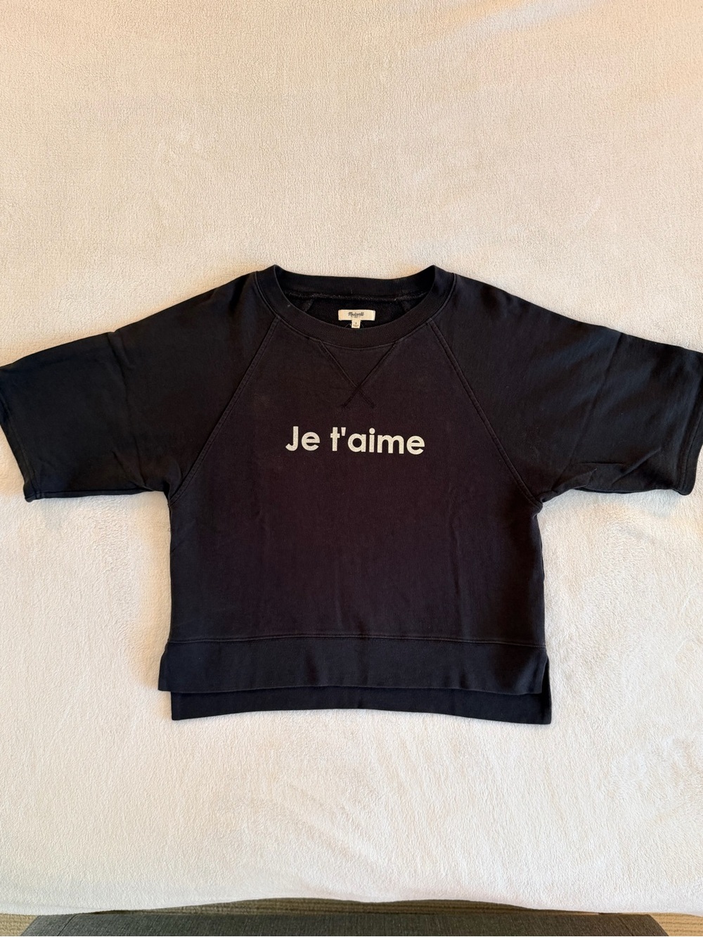 Madewell Black 'Je t'aime' Short Sleeve Pullover